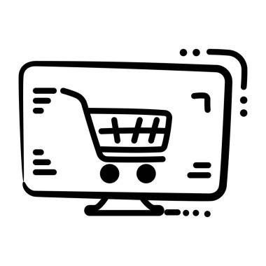 Sanal alışverişin Doodle tarzı simgesi 