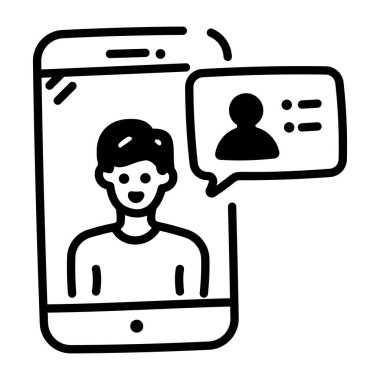 Mobil sohbetin el çizimi simgesi 