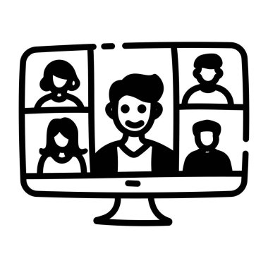Telekonferansın Doodle tarzı simgesi