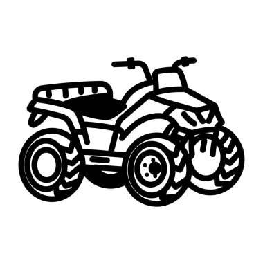 El çizimi biçiminde dörtlü bisiklet simgesi 