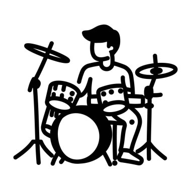 Bir davulcunun el çizimi simgesi. 