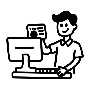 El çizimi biçimdeki kasiyer simgesi 