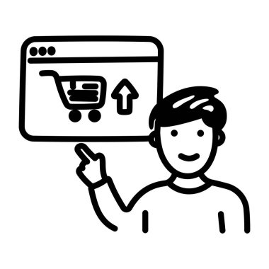 Bir alışveriş merkezinin el çizimi simgesi 