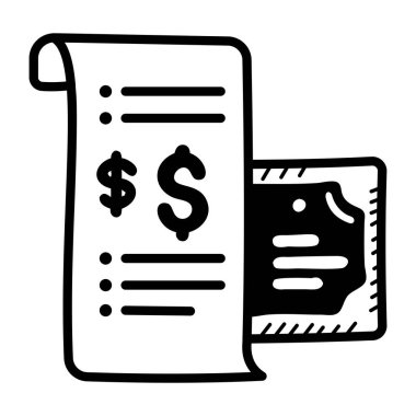 El çizimi biçiminde fatura simgesi 