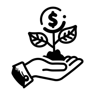 Yatırım büyüme simgesi el çizimi biçiminde 