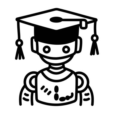 Elle çizilmiş eğitim robotu simgesi 