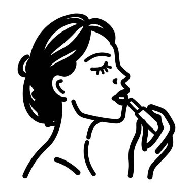 Ruj süren bir kadını betimleyen karalama simgesi 