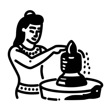 Hindu tapınmasının Doodle tarzı simgesi