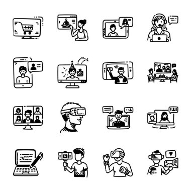 El Çekimi Teknoloji Simgeleri Koleksiyonu 