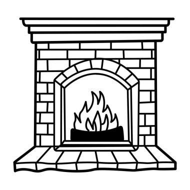 Elle çizilmiş şömine simgesi 