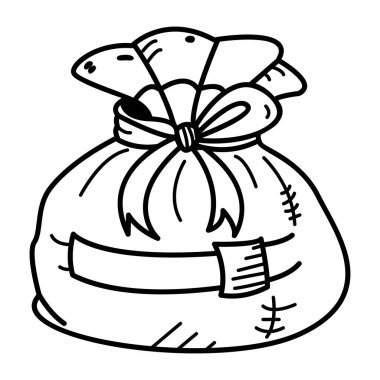 Hediye torbası simgesi el çizimi biçimi 