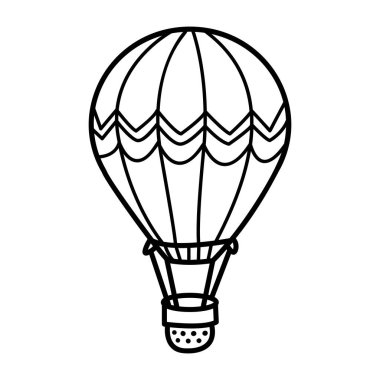 Elle çizilmiş hava balonu simgesi 
