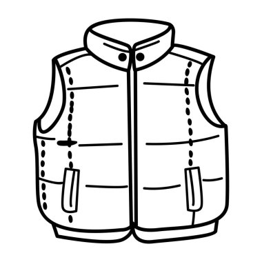 Kış yeleği simgesi yarım yamalak 