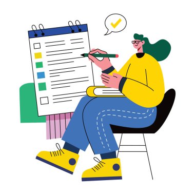 Hedefler belirleyen bir kişinin düz bir çizimi