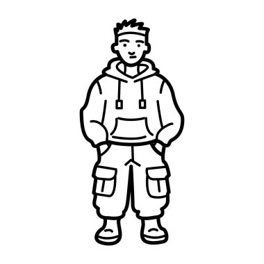 Karalama tarzında genç çocuk simgesi 