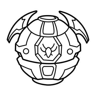 A doodle icon of a bakugan toy  clipart