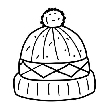 Karalama tarzında kış beresi simgesi 