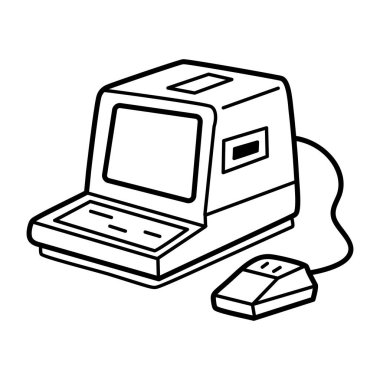 Bir monitörün el çizimi simgesi 