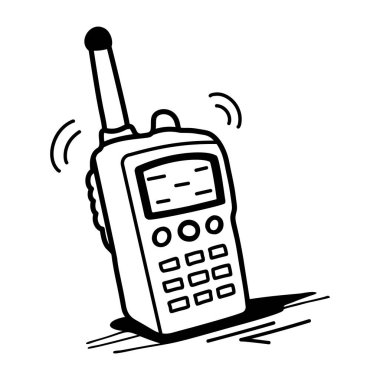 Karalama biçiminde telsiz konuşma simgesi  