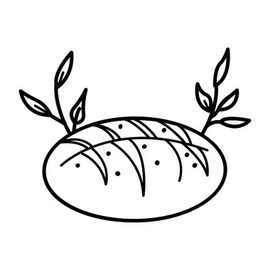 Karalama tarzında komünyon ekmek simgesi