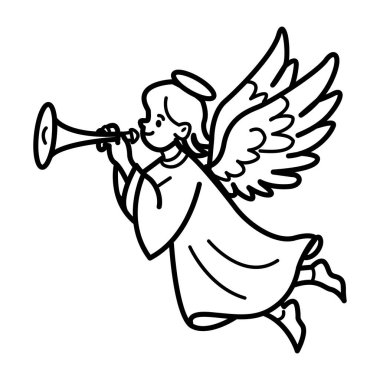 Karalama tarzında trompet ikonu