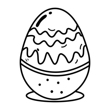 Karalama tarzında Paskalya dekoratif yumurta ikonu