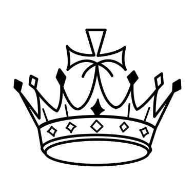 Karalama tarzında görkemli taç simgesi