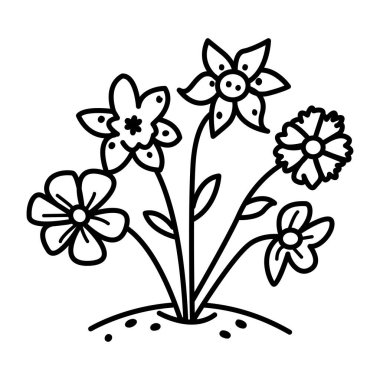 Karalama tarzında açan bahar çiçekleri