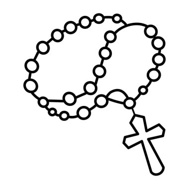 El çizimi biçiminde tespih ikonu