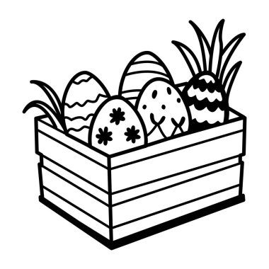 Paskalya sandığının el çizimi bir simgesi.