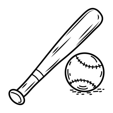 Elinde top simgesi olan beyzbol sopası.