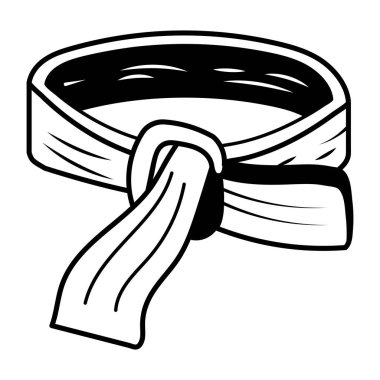 Karalama stilinde tekvando kemeri simgesi