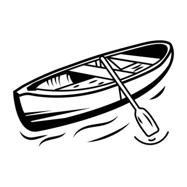 Yelkenli kano simgesi el çizimi stili