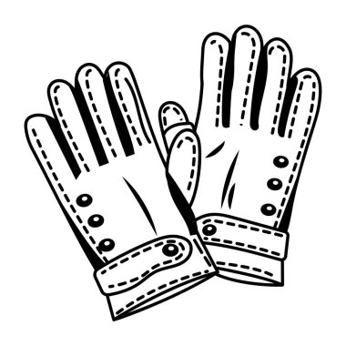 Denizci eldivenlerinin el çizimi simgesi.