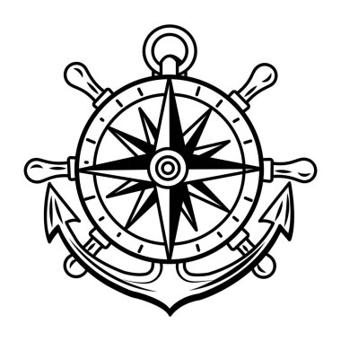 Elle çizilmiş deniz dövmesi simgesi