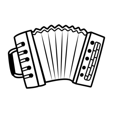 Bir akordeonun karalama tarzı simgesi