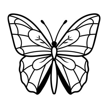 Güzel kelebek kanatlarının el çizimi simgesi.