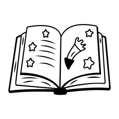 Çocuk kitabı tasvir eden bir el resmi.