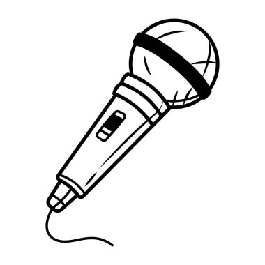 Kablolu mikrofon tasvir eden bir karalama simgesi