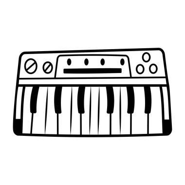 Piyano oyuncağını betimleyen Doodle tarzı simge