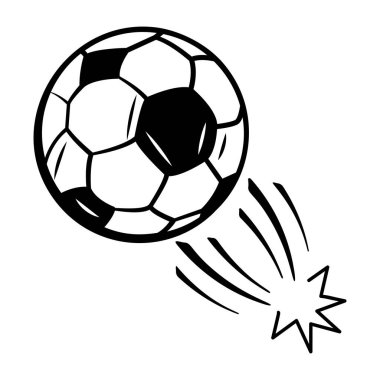 Bir futbol vuruşunu tasvir eden Doodle tarzı simge