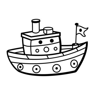 Bir gemi oyuncağının el çizimi simgesi