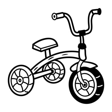 Üç tekerlekli bisikletin el çizimi simgesi