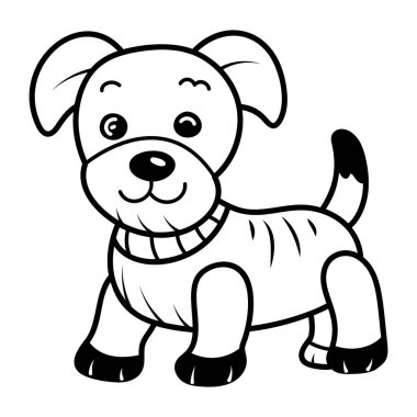 Oyuncak bir köpeği tasvir eden el çizimi bir ikon