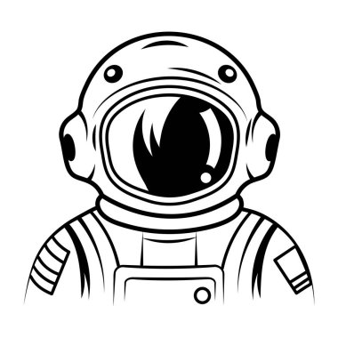 Karalama biçiminde astronot başlığı simgesi