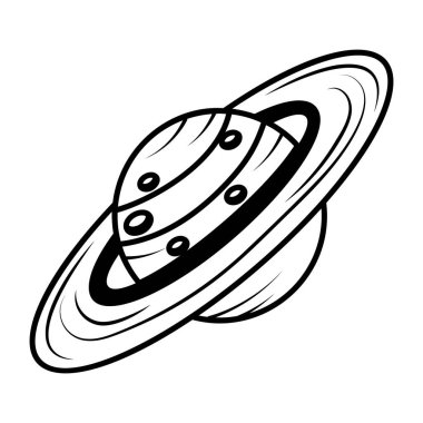 Karalama tarzında uzay gezegeni simgesi