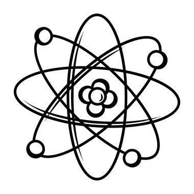 Karalama biçiminde atom parçacığı simgesi