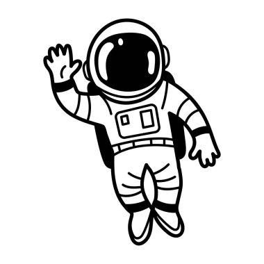 Astronot el sallamasının karalama tarzı simgesi