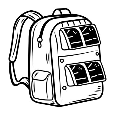 Karalama biçiminde güneş sırt çantası simgesi