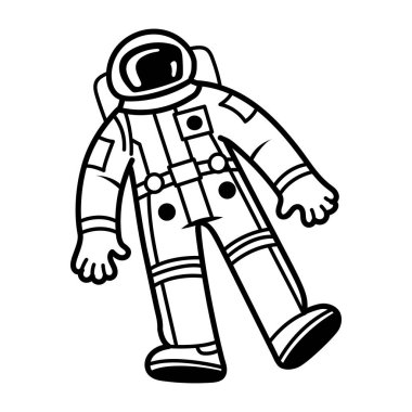 Çizim biçiminde uzay giysisi simgesi